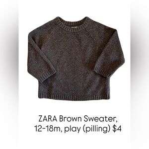 Zara Brown Classic Crew Neck Sweater